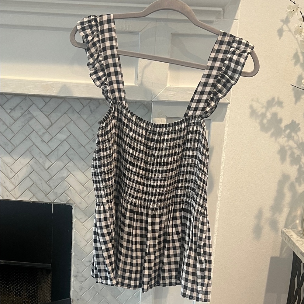 Black and White Gingham Top